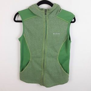 Columbia Green Zip Up Hooded Vest M